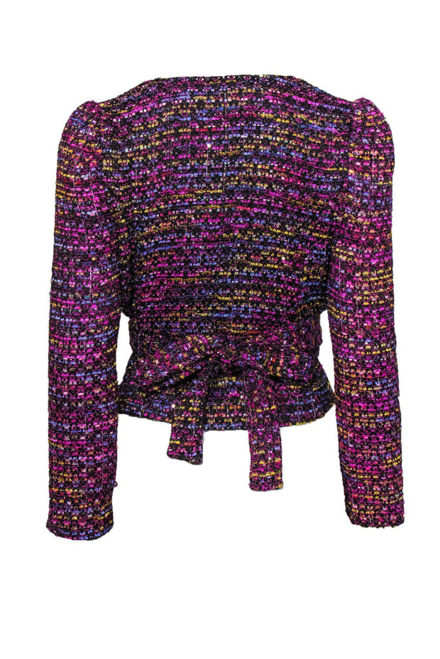 Current Boutique-Lovers + Friends - Purple Marbled Tweed Blazer w/ Sequins Sz S