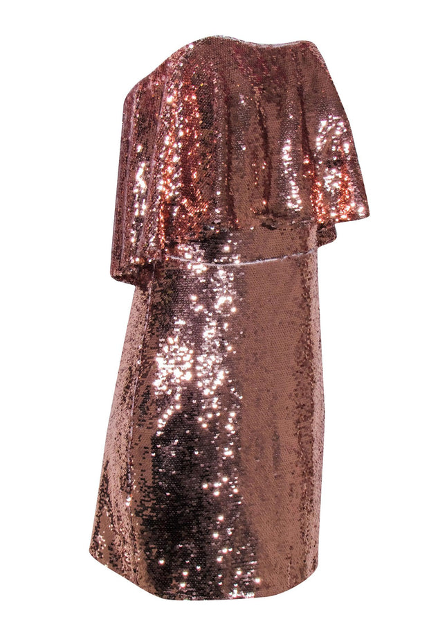 Current Boutique-Lovers + Friends - Rose Gold Pink Sequin Strapless Mini Dress Sz M