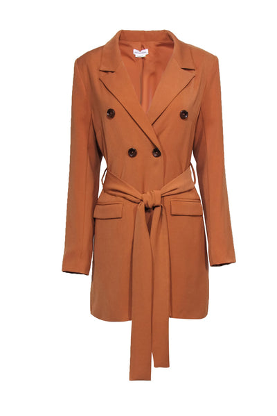 Current Boutique-Lovers + Friends - Tan Double Breasted Trench Coat w/ Belt Sz M