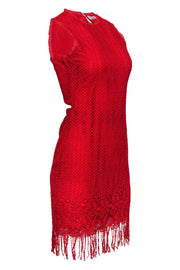 Current Boutique-Lovers + Friends - Tomato Red Crochet Tank Dress Sz S