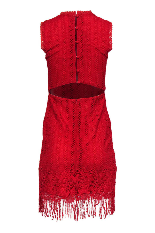 Current Boutique-Lovers + Friends - Tomato Red Crochet Tank Dress Sz S
