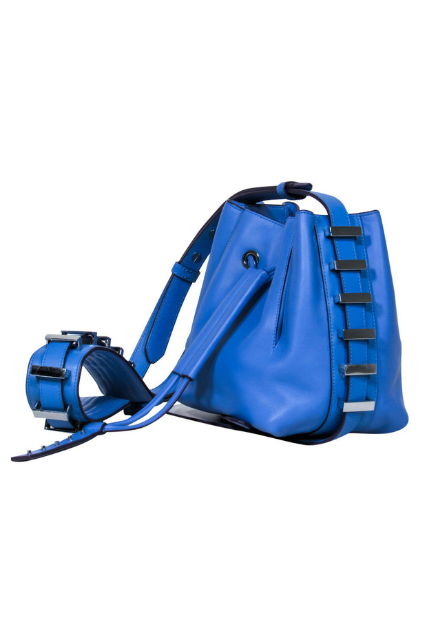 Current Boutique-Luana - Periwinkle Leather Crossbody Bucket Bag