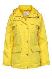 Current Boutique-Lucky Brand - Yellow Hooded Zipper front Weather Jacket Sz L