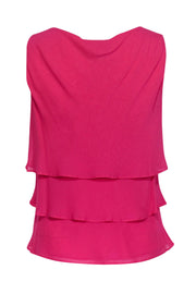 Current Boutique-Luisa Spagnoli - Hot Pink Tiered Silk Tank Sz S