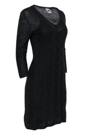 Current Boutique-M Missoni - Black Patterned Knit Long Sleeve Dress Sz S