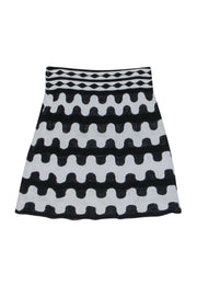 Current Boutique-M Missoni - Black & White Knit Mini Skirt Sz 6