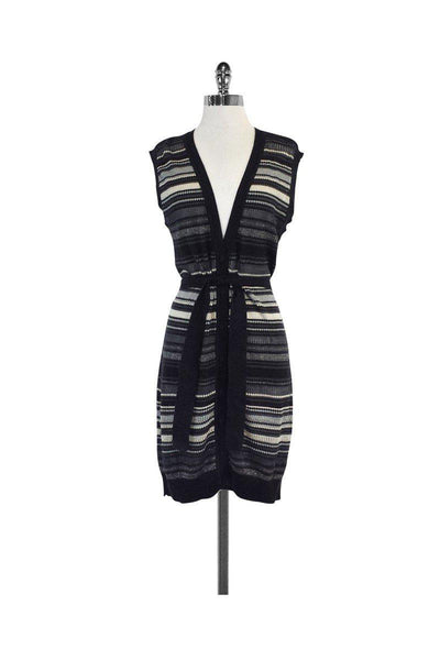 Current Boutique-M Missoni - Grey Striped Wool Blend Sweater Dress Sz 10