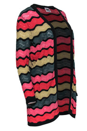 Current Boutique-M Missoni - Multicolor Wavy Striped Knit Cotton Cardigan Sz 10