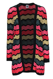 Current Boutique-M Missoni - Multicolor Wavy Striped Knit Cotton Cardigan Sz 10