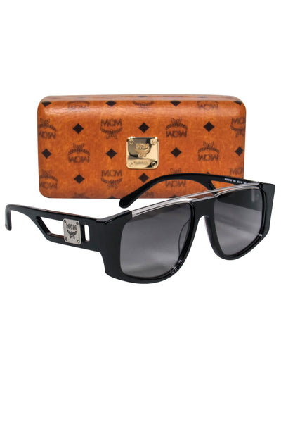Current Boutique-MCM - Black Square Oversized Browline Sunglasses