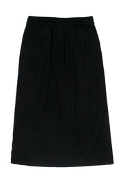Current Boutique-MO&Co. - Black Drawstring Waist Midi Skirt w/ Racing Stripe Sz S