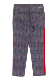 Current Boutique-MOTHER - Navy Glen Plaid High Waist Straight Leg Jeans w/ Striped Sides Sz 25