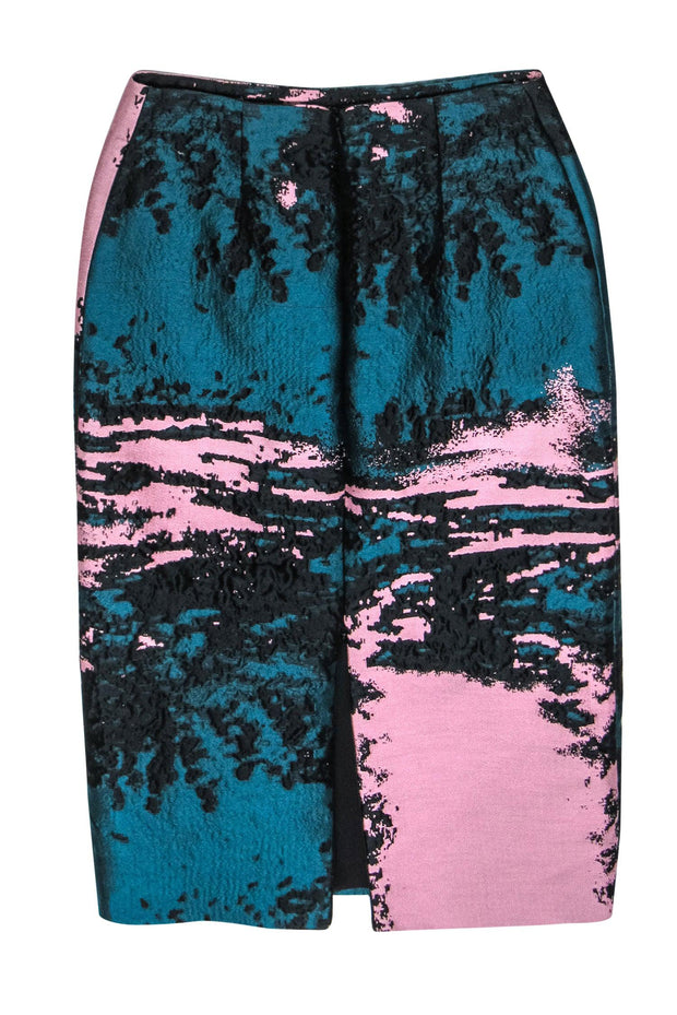 Current Boutique-MSGM - Pink & Green Textured Pencil Skirt Sz 8