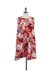 Current Boutique-MSGM - Pink & Red Floral Cotton Sleeveless Trapeze Dress Sz 8