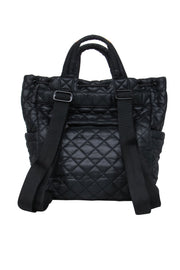 Current Boutique-MZ Wallace - Black Quilted Nylon Drawstring Backpack