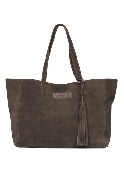 Current Boutique-M.I.L.A. made in Los Angeles - Olive Suede Tote w/ Tassel