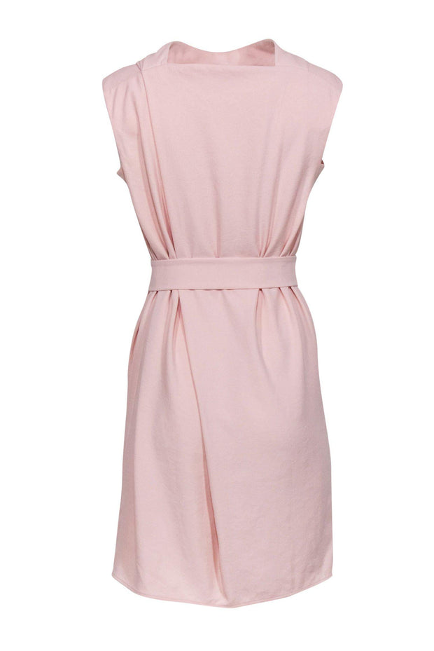Current Boutique-M.M.LaFleur - Baby Pink Cowl Neck Belted Dress Sz 2