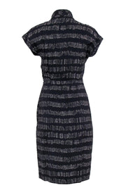 Current Boutique-M.M.LaFleur - Dark Gray Hatched Printed Faux Wrap Dress Sz 0P