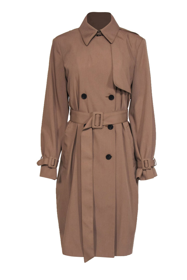 Current Boutique-M.M.LaFleur - Light Brown Double Breasted Belted Trench Coat Sz S