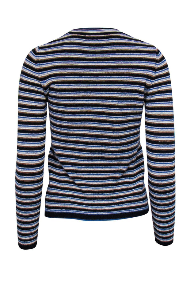 Current Boutique-M.i.h Jeans - Blue & Tan Striped Merino Wool Sweater Sz M