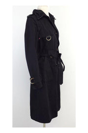 Current Boutique-Mackage - Black Cotton & Leather Convertible Trench Coat Sz S
