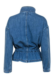 Current Boutique-Madewell - Medium Wash Button-Up Denim Jacket w/ Drawstring Waist Sz S