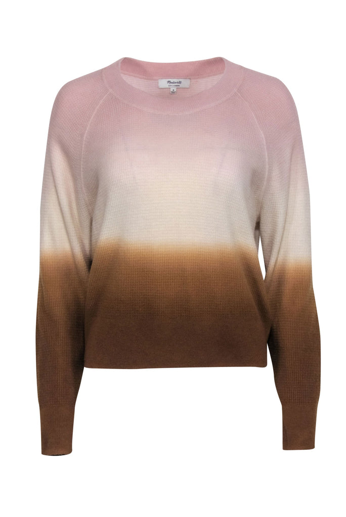 Madewell - Pink & Brown Ombre Waffle Knit Cashmere Sweater Sz M – Current  Boutique