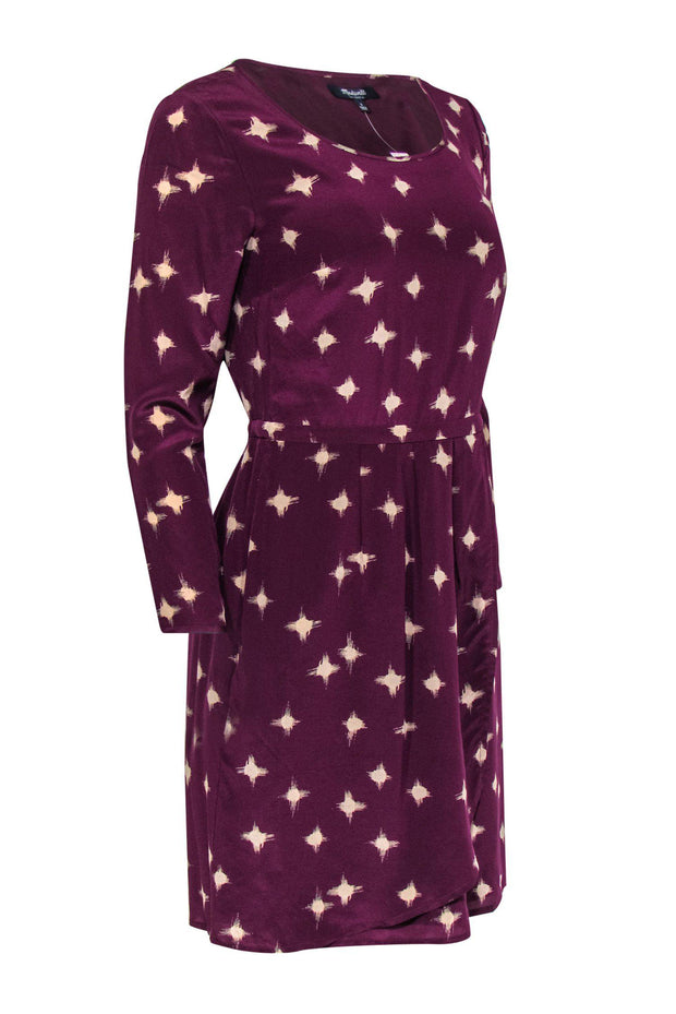 Current Boutique-Madewell - Purple Star Twinkle Printed A-Line Dress Sz 2