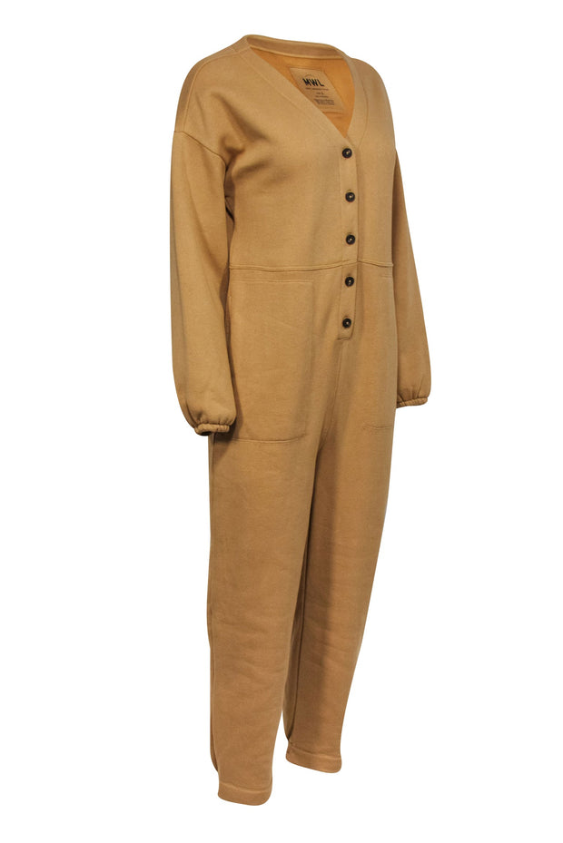 Current Boutique-Madewell - Tan Coverall Jumpsuit w/ Button Front & Pockets Sz S