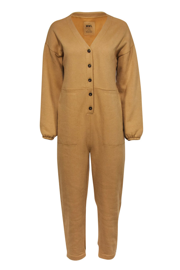 Current Boutique-Madewell - Tan Coverall Jumpsuit w/ Button Front & Pockets Sz S