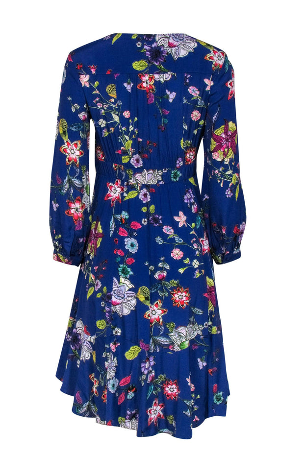Current Boutique-Maeve - Blue Floral Long Sleeve Fit & Flare Dress Sz XS