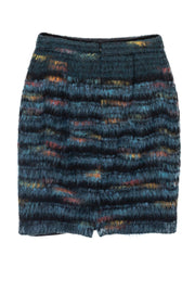 Current Boutique-Maeve - Blue & Multicolored Fuzzy Wool Blend Skirt Sz 4