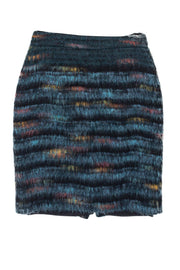 Current Boutique-Maeve - Blue & Multicolored Fuzzy Wool Blend Skirt Sz 4