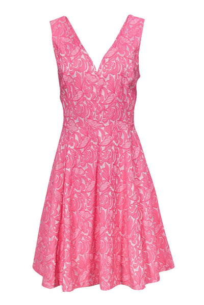 Current Boutique-Maeve - Bright Pink Paisley Textured Dress Sz 12