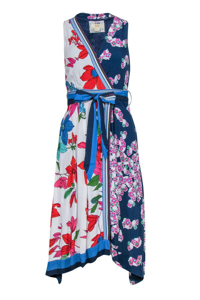 Current Boutique-Maeve - Floral Patchwork Faux Wrap Dress Sz 0