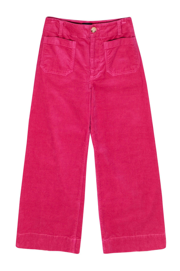 Current Boutique-Maeve - Hot Pink "Colette" Corduroy Wide-Leg Cropped Pants Sz 27