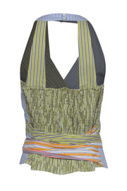 Current Boutique-Maeve - Multicolor Striped Cotton Blend Faux Wrap Top Sz XL