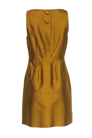 Current Boutique-Maeve - Mustard Yellow Satin Sheath Dress w/ Cutouts Sz 6