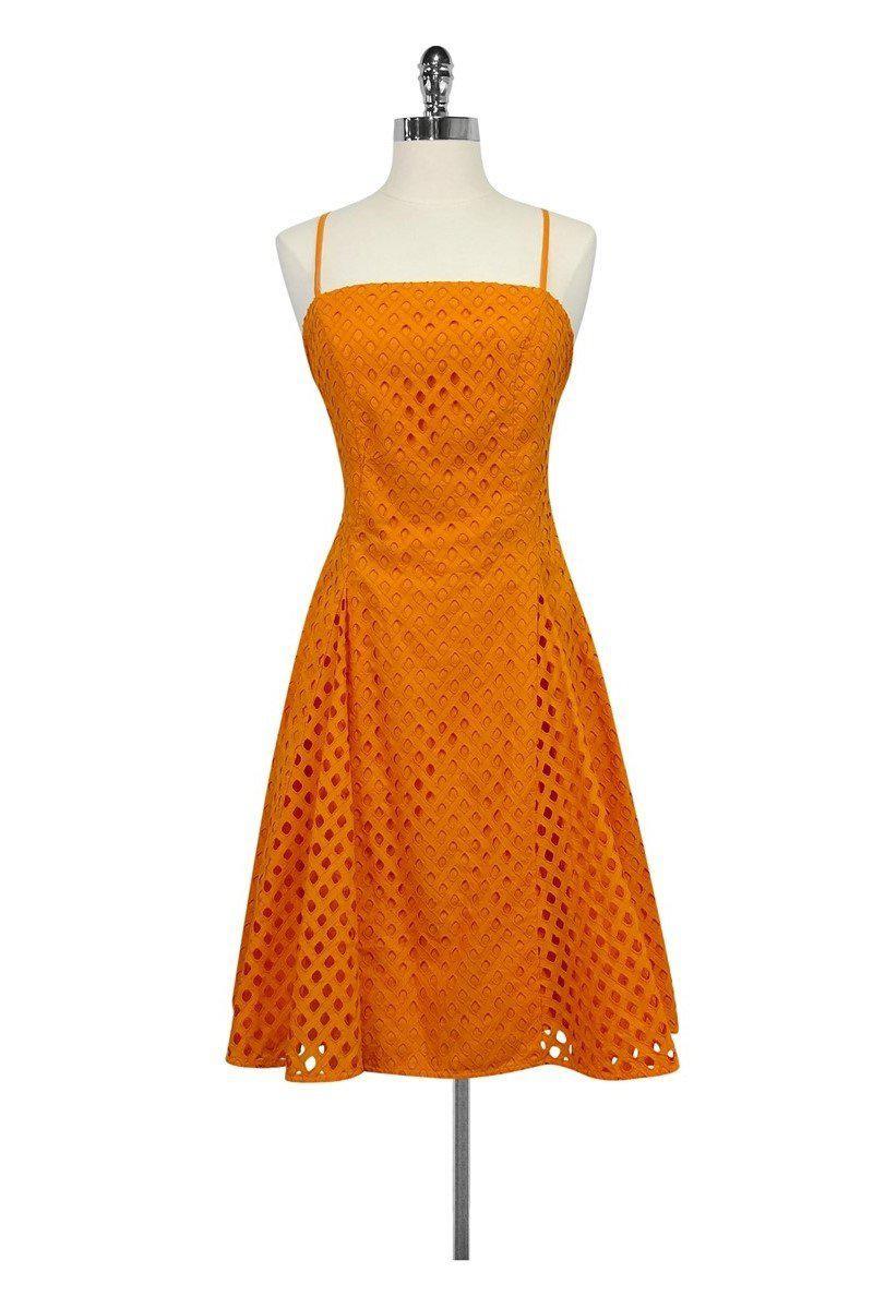 Maeve Orange Eyelet Dress Sz 4 Current Boutique