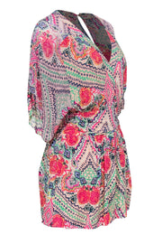Current Boutique-Maeve - Pink & Multicolored Print Short Sleeve Fit & Flare Dress Sz 4