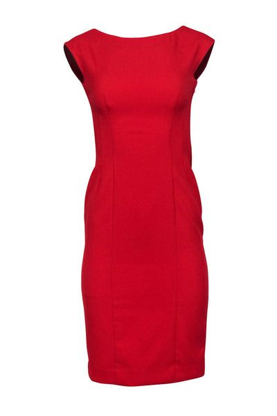 Current Boutique-Maeve - Red Boat Neck Sheath Dress Sz 0