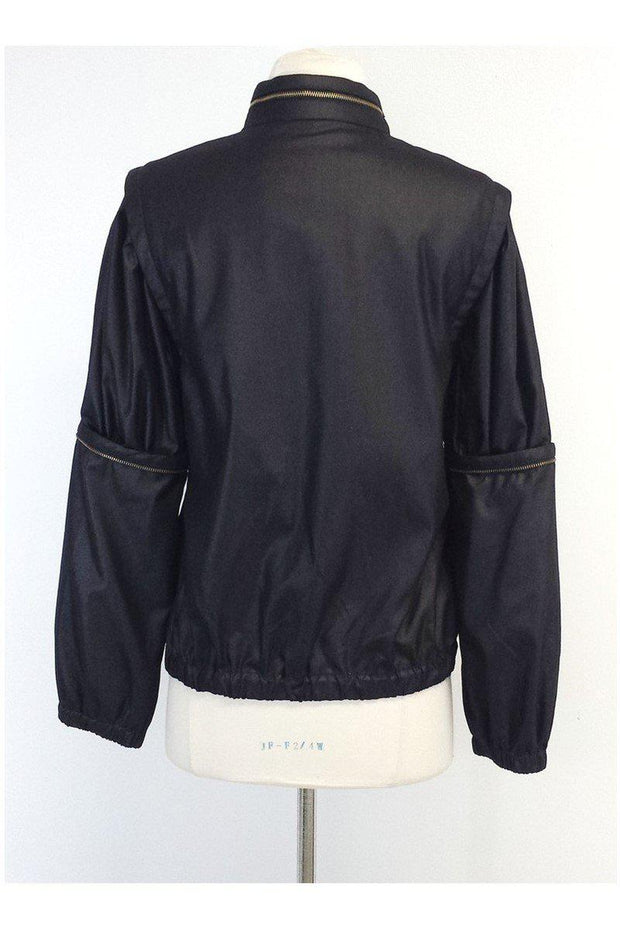 Current Boutique-Magaschoni - Black Wool Bomber Jacket Sz 2