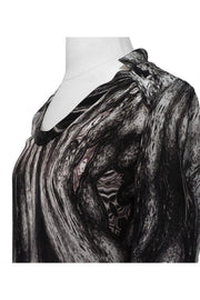 Current Boutique-Magaschoni Collection - Black & White Silk Print Top Sz 0