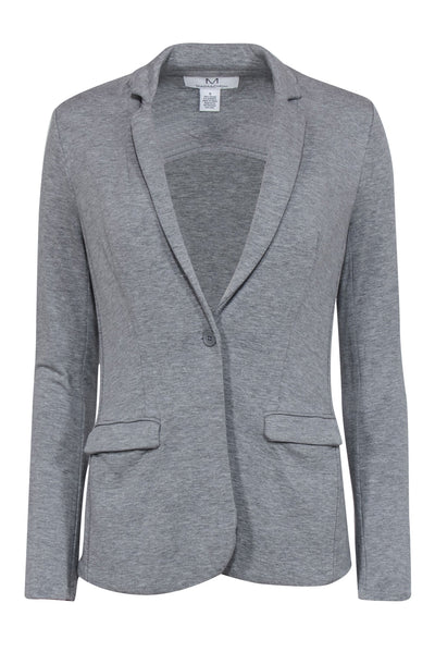 Current Boutique-Magaschoni - Heather Gray Jersey Single Button Blazer Sz S