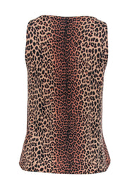 Current Boutique-Magaschoni - Leopard Print Cashmere Knit Tank Sz L