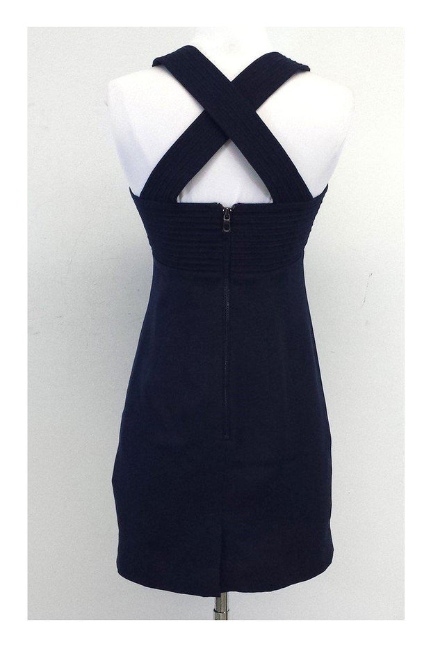 Current Boutique-Magaschoni - Navy Crisscross Back Silk Dress Sz 0