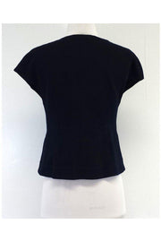 Current Boutique-Magaschoni - Navy Short Sleeve Cotton Blazer Sz 2