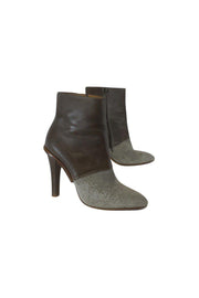 Current Boutique-Maison Martin Margiela - Grey Leather Embellished Boots Sz 8