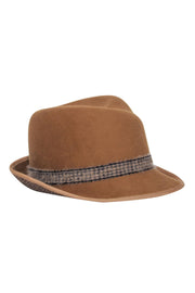 Current Boutique-Maison Michel Paris - Tan Felt Fedora-Style Banded Hat Sz S