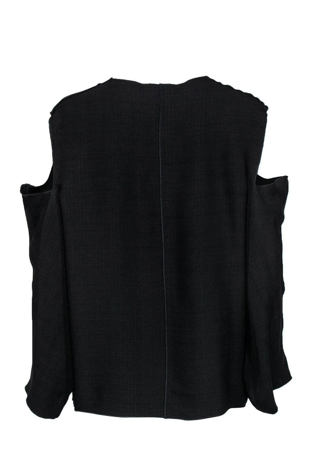 Current Boutique-Maison Rabih Kayrouz - Black Long Sleeve Cold-Shoulder Blouse Sz 6